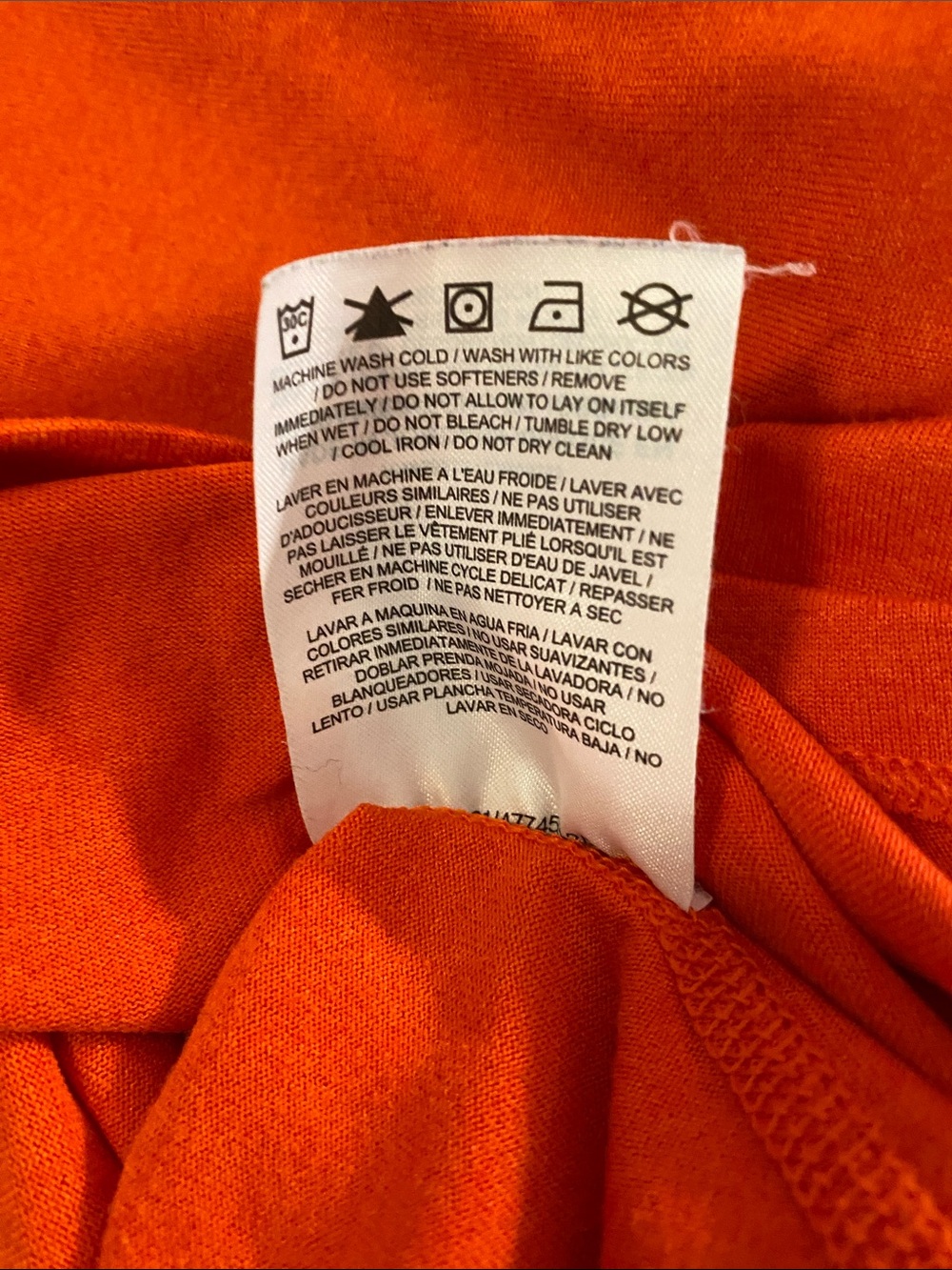 Nike Orange Dri-FIT Performance Tee with Blue Logo - Picture 5 of 7